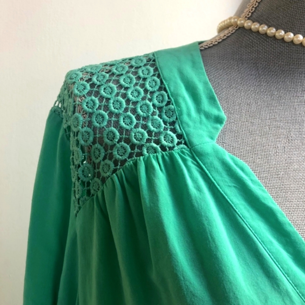 ModCloth Mint Crocheted Blouse 2x